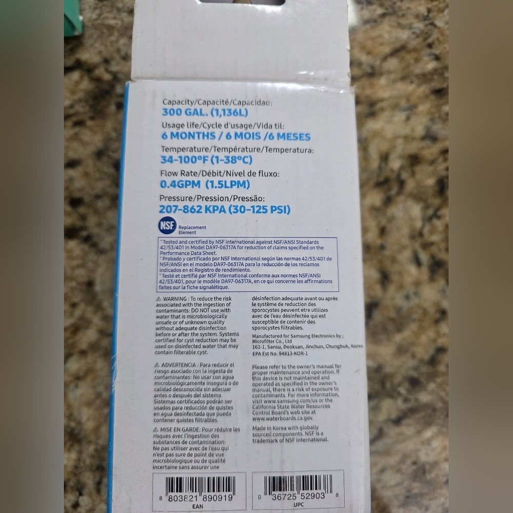Samsung Water Filter for Refrigerators - Picture 6 of 10